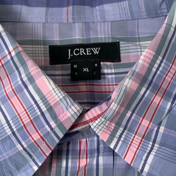 J.Crew Men’s Plaid Purple Pink Long Sleeve Button Down Pocket Size XL - Picture 9 of 10